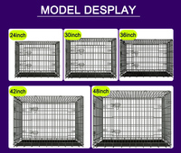 24 "36" 42 "48" cage pour animaux de compagnie en acier inoxydable extra XL grande cage pour chiens solide en métal fer grande taille pliable robuste