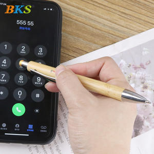 قلم حبر جاف من مادة صديقة للبيئة قابلة لإعادة التدوير من الخيزران شاشة لمس ترويجية مع شعار مخصص - Product Image 6