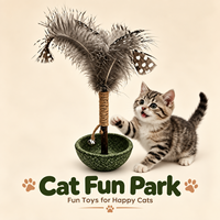Jouet interactif pour chat avec herbe à chat, plumes et clochette, pour chaton d'intérieur, divertissant et stimulant, fourni par l'usine