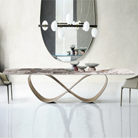 Produit à succès, table à manger rectangulaire en pierre frittée de grande taille, style moderne, artistique, pour salle à manger, italienne, 10 places