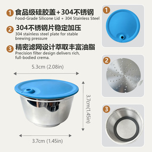 Capsule de café réutilisable en acier inoxydable pour machines Dolce Gusto, pour une crème riche - Product Image 2