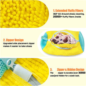 Sac à chaussures en polyester durable pour machine à laver, réutilisable, pour le nettoyage des baskets, avec fermeture éclair - Product Image 2