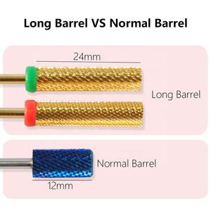 24MM Super Long carbure de tungstène baril ongles forets or croix coupe flûte série peau morte cuticule fraise - Product Image 3