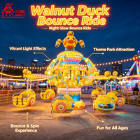 Manège de parc d'attractions extérieur pour enfants, voiture rebondissante et rotative, thème canard de fête foraine, 16 passagers