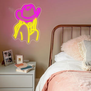 Cowgirl Leucht reklame für Wand dekoration Rosa LED-Zeichen für Western Cowboy Man <span class=keywords><strong>Cave</strong></span> Bar Dekor Geburtstag Hochzeits feier Weihnachts geschenk - Product Image 3