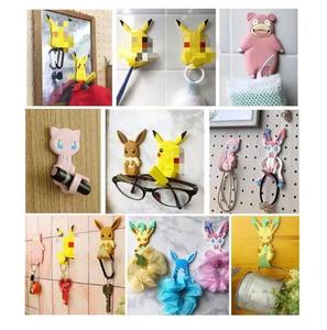 9 modèles de crochets muraux de poche Monster Ticky Anime Adhésif Cartoon Video Game Poke Evoli Key Hook Flexible PVC Storage Hook Hanger - Product Image 2