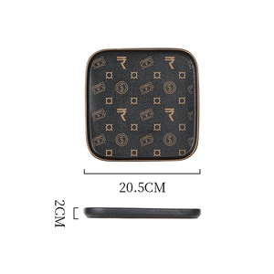 Platos negros de 3 tamaños para servir, vajilla completa mate de platos, platos de mesa cuadrados, juego de platos de comida, plato de cerámica - Product Image 6