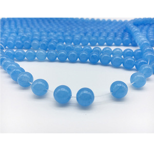Perles de calcédoine naturelle, rondes, bleu clair, pour la fabrication de bijoux, 6 mm, origine Yiwu - Product Image 2