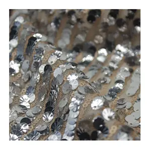 2023 dentelle élastique coloré élégant argent noir brodé coquille Sequin tissu dentelle tissu