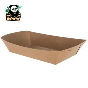 Disposable PE Coated Containers for Deli Pies Burger Breakfast Rice Pasta Chips Onion Rings Recycled Custom Print Paper Trays