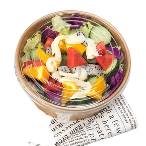 Bol en papier Kraft jetable, écologique, à <span class=keywords><strong>emporter</strong></span>, avec couvercle transparent, pièces - Product Image 6