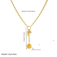 Collier ras du cou tendance en acier inoxydable multi-breloques pour femme avec pendentifs ronds, fleur, soleil, lune, goutte d'eau, cœur en zircon cubique