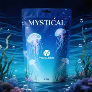 Custom 3.5g Exotic Die Cut Mylar <b>Bags</b> for Sushi Logo Printing Smell Proof Resealable Holographic Packaging Edible Mushroom - Product Image 3