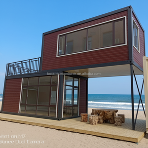 Rumah Kontainer Prefabrikasi Mewah Boxspace 2 Kamar Tidur 40ft Desain Farmhouse yang Dapat Dilepas Tata Letak yang Dapat Disesuaikan - Product Image 1