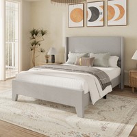Modernes Schlafzimmerbett mit Hoher Weicher Rückenlehne und Verkürztem Fußende für Wohnmöbelprogramme