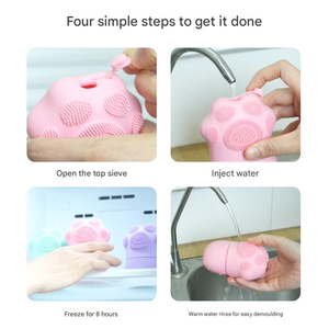 Dễ thương chăm sóc da mặt Silicone làm sạch Băng massage con lăn Băng Sữa rửa mặt massage mặt băng Con lăn khối lập phương - Product Image 6