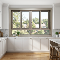 Ventanas Corredizas Modernas de Aluminio con Vidrio Templado de 5 mm, Insonorizadas y Resistentes al Viento, Aleación de Aluminio 6063 T5 para Uso Comercial en Salas de Estar
