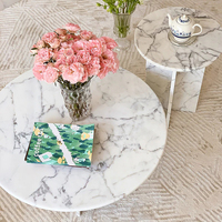 Ensemble de table basse en marbre Arabescato et Calacatta Viola de Cammy Stone, meubles modernes pour salon