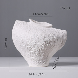 Creative Premium Ceramic <b>Vase</b> With Mid Century Vintage Design for Living Room Entryway Flower Display Decoration - Product Image 6