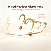 Microphone filaire professionnel pour casque audio, idéal pour conférences, performances scéniques et enregistrement vocal