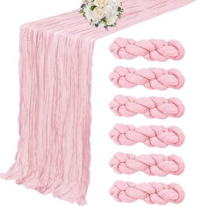 Pink Cheesecloth <strong>Table</strong> <strong>Runner</strong> Sage Green Boho Dining Wedding Party Event Decoration Cheese Cloth Fabric <strong>Table</strong> <strong>Runner</strong> - Product Image 1
