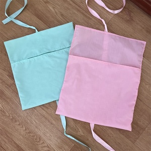 BSCI Luxury Pink Cotton Linen <b>Envelope</b> Custom Ribbon Printed Makeup Dust Bag Cosmetic Perfume Pouch with Flap <b>Gift</b> Packing - Product Image 6