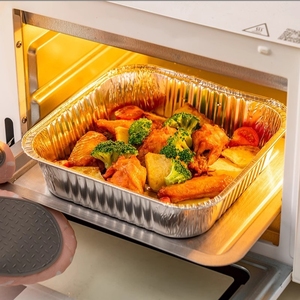1200ml Square Disposable Eco Friendly Food Packaging <strong>Aluminum</strong> <strong>Containers</strong> with PP Plastic Lid for Catering Use - Product Image 2