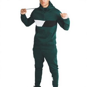 Men's Breathable 100% Cotton Jogging Suit Sports Tracksuit <b>Oversized</b> <b>Jogger</b> Bottoms Two Piece Set Casual Gym Training Wear - Product Image 1