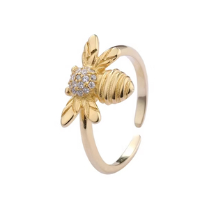 Bijoux de personnalité, anneaux d'insectes charmants, bijoux en argent sterling 925, anneaux d'abeille réglables pour femmes - Product Image 1