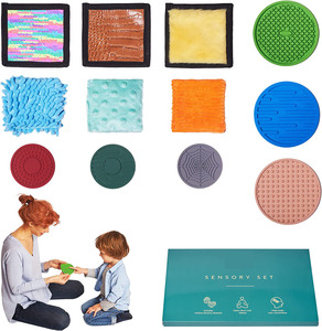 Carreau de labyrinthe en marbre Jouets sensoriels anti-Stress pour enfants autistes Mini tapis sensoriels Tapis de jeu texturés assortis - Product Image 3
