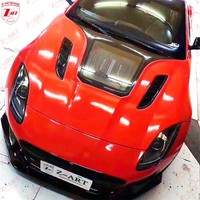 Z-ART 2013-2019 Couvercle de moteur en fibre de carbone pour Jaguar F-Type Capot de moteur en fibre de carbone pour F-Type S Capot avant transparent