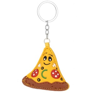 Cute PU Leather Food Keychain Hamburger and <b>Pizza</b> Design Creative Snack <b>Bag</b> Charm for Backpacks Car Decoration - Product Image 5