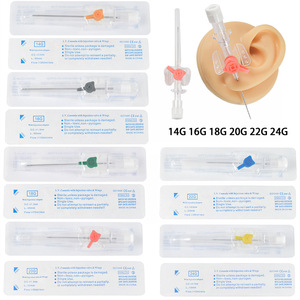 Agujas de Catéter Desechables Estériles de 14G-24G, Agujas de Acero Inoxidable <span class=keywords><strong>para</strong></span> Perforaciones Corporales <span class=keywords><strong>en</strong></span> Oreja, <span class=keywords><strong>Nariz</strong></span>, Labio y Ombligo - Product Image 1