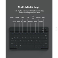 Clavier BT ultra-fin sans fil, combo clavier-souris pour iPad, rechargeable, compatible iOS, Android, Windows, PC, tablettes, téléphones