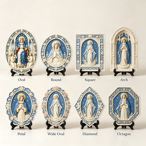 Artisanat en résine personnalisé « Reine de <span class=keywords><strong>Marie</strong></span>, Reine du Ciel », plaque 3D en relief, Art déco, décoration murale pour église catholique, cadeau pour la maison - Product Image 1