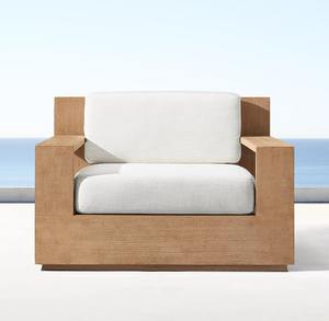 Đồ Nội Thất Ngoài Trời Bằng Gỗ Tếch Hiện Đại Có Đệm Bộ Sofa Giường Ngủ Cho Khách Sạn Sân Trong - Product Image 3