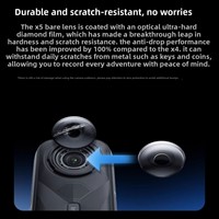 Cámara de Acción Insta360 X5 8K, Estabilización Horizon Lock + Palo Invisible, para Deportes Extremos, Resistente al Agua hasta 10 m, Captura de Olas de Surf