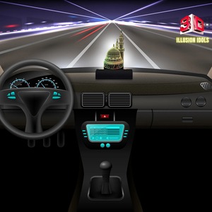 Lampe de tableau de bord LED 3D Illusion Mosquée de bonne qualité avec design lumineux à couleurs changeantes pour l'intérieur du véhicule, disponible à la vente - Product Image 6