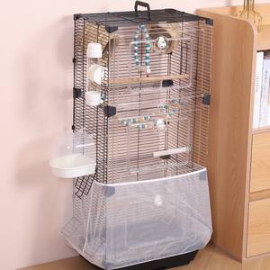 Papağanlar ve Muhabbet Kuşları için Büyük Kuş Kafesi Dayanıklı Çevre Dostu Plastik Demir Çerçeve Özelleştirilmiş Boyut Kutu Ambalajı Plastik Tepsi Dahil - Product Image 4