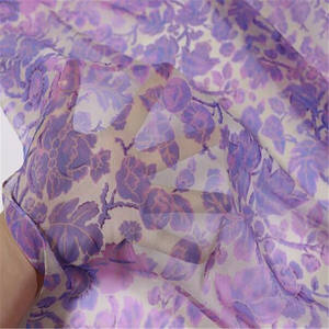 8mm populer <span class=keywords><strong>Lavender</strong></span> ungu bunga dicetak GGT sutra menakjubkan Georgette kain untuk menawan gaun Fashion wanita - Product Image 3