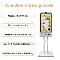 Floor Stand 21.5 Inch Payment Kiosk Self Service Ordering Machine Ticket Printer Barcode Reader QR Code Kiosk for Restaurant