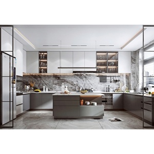Juego de Muebles de Cocina Modulares Modernos Ecológicos con Acabado en Laca/Acrílico Blanco, Diseño Gratuito por 48 Horas, Cajones con Rieles y Grifo para Comedor - Product Image 6