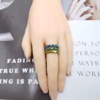 Bague S925 en émail léopard coloré - Bague statement artistique en argent sterling avec sertissage clos