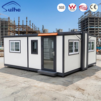 Maison préfabriquée pliante à double aile de 17 pieds en structure acier pour chantier de construction