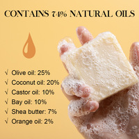 Savon Solide Artisanal Pressé à Froid pour Hommes, Savon Visage Herbal Citron Éclaircissant Huile de Coco et Olive, Tous Types de Peau, Durée de Conservation 36 Mois