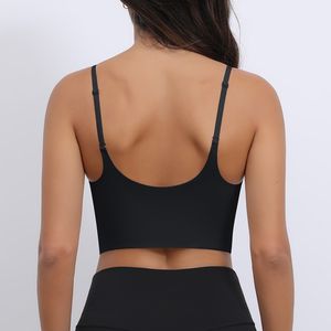 Costume de Yoga à la mode sans rail couleur unie antichoc serré coupe fixe sous-vêtements de sport Fitness Yoga porter <span class=keywords><strong>soutien</strong></span>-<span class=keywords><strong>gorge</strong></span> haut femmes - Product Image 2