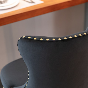 Modern Black <strong>Bar</strong> <strong>Stools</strong> <strong>Set</strong> <strong>of</strong> <strong>2</strong> Comfortable Tufted Gold Base Upholstered Back for Home Pub Kitchen Island Outdoor Hotel Use - Product Image 5