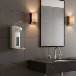 Distributeur de savon mousse manuel à long levier en ABS blanc de 500 ml avec bac d'égouttement pour salle de bain d'hôtel, design moderne - Product Image 5