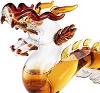 Décanteur Dragon 100% soufflé à la main sans plomb à haute teneur en borosilicate Grande carafe à whisky et vin 10x16"