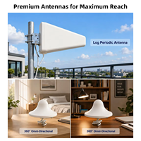 Amplificateur de signal de téléphone portable intelligent 2G 3G 4G 5G, amplificateur à gain élevé, répéteur, kit complet avec deux antennes intérieures, couverture large de 1000 m²